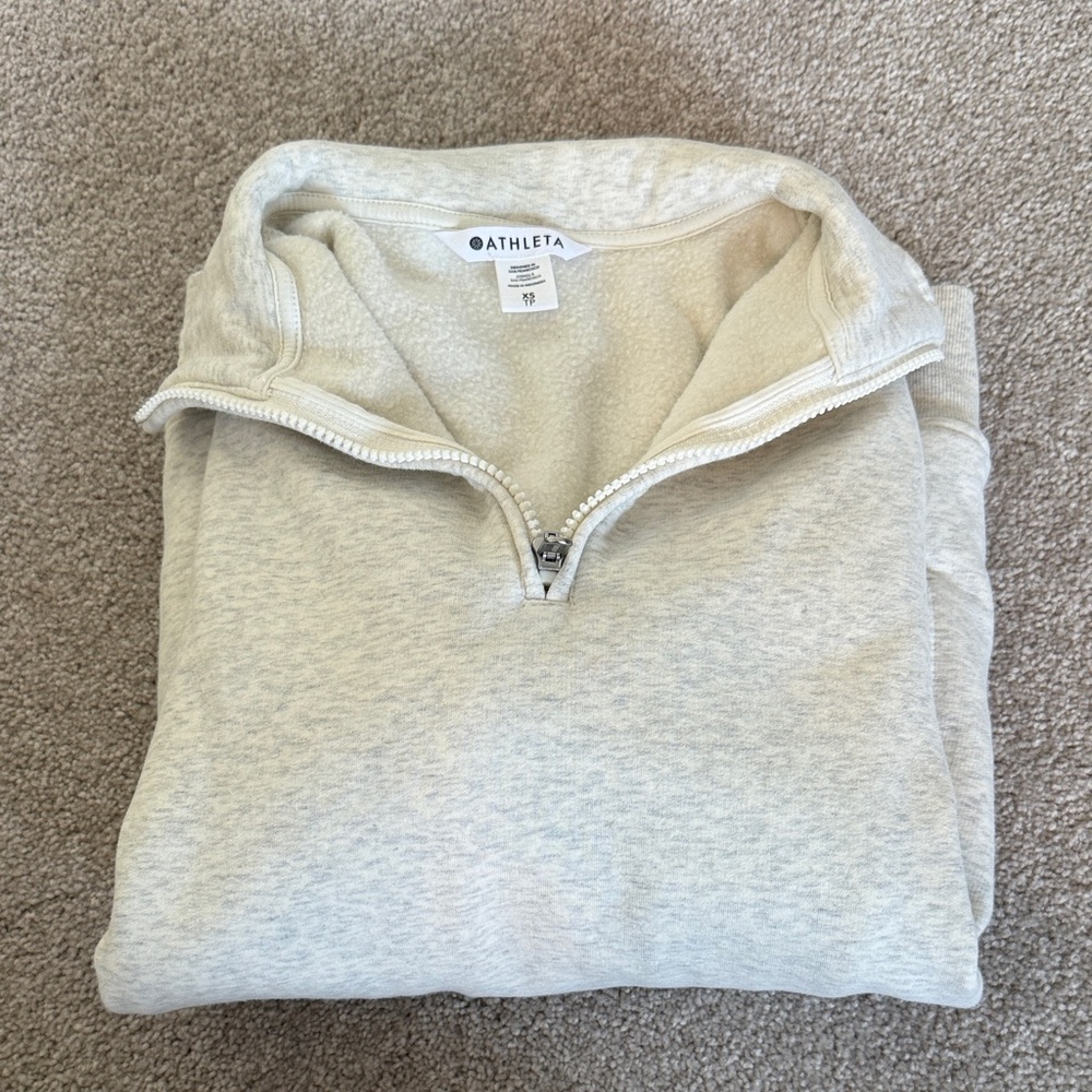 Athleta Zip Up Sweater in Gray